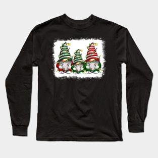 Cute Christmas Gnomes With Hot Cocoa Merry Christmas Long Sleeve T-Shirt